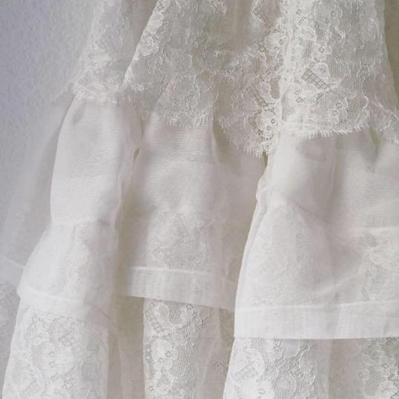 Vintage 1950's Sheer Lace Ruffle Tiered Skirt - Picture 3 of 7